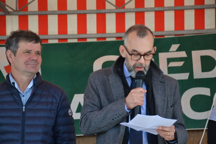 Foire agricole 2023 - Discours du maire Hervé Lefebvre, en compagnie de Didier Villemur, président de la Foire