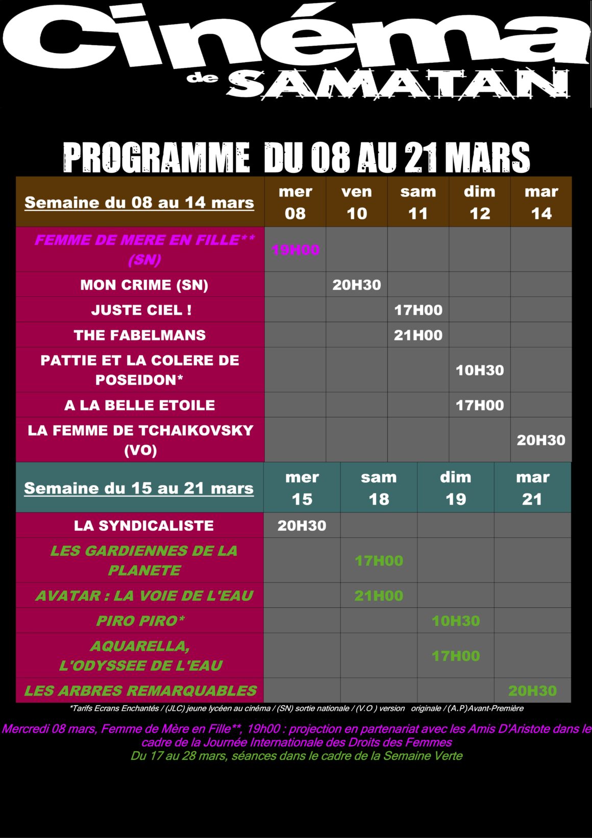 progs mails du 08 au 21 mars