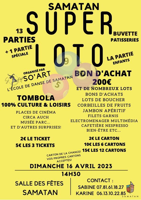 Affiche Loto So'Art 16 avril jaune