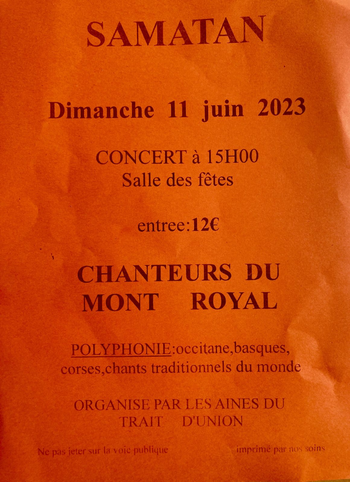 chorale 11 juin