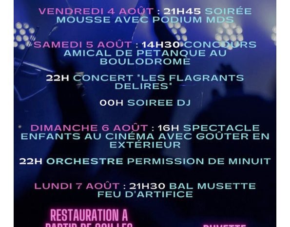 Fête locale - affiche - Programme verso