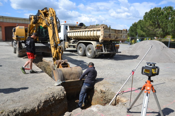 Photo mairie - chantier école provisoire2 - Tranchées VRD