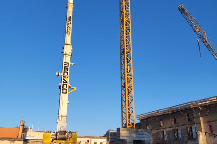 Chantier école Chaze 4- janvier 2025 - Montage de la grande grue