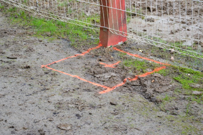 Travaux au stade - Balisage PMR
