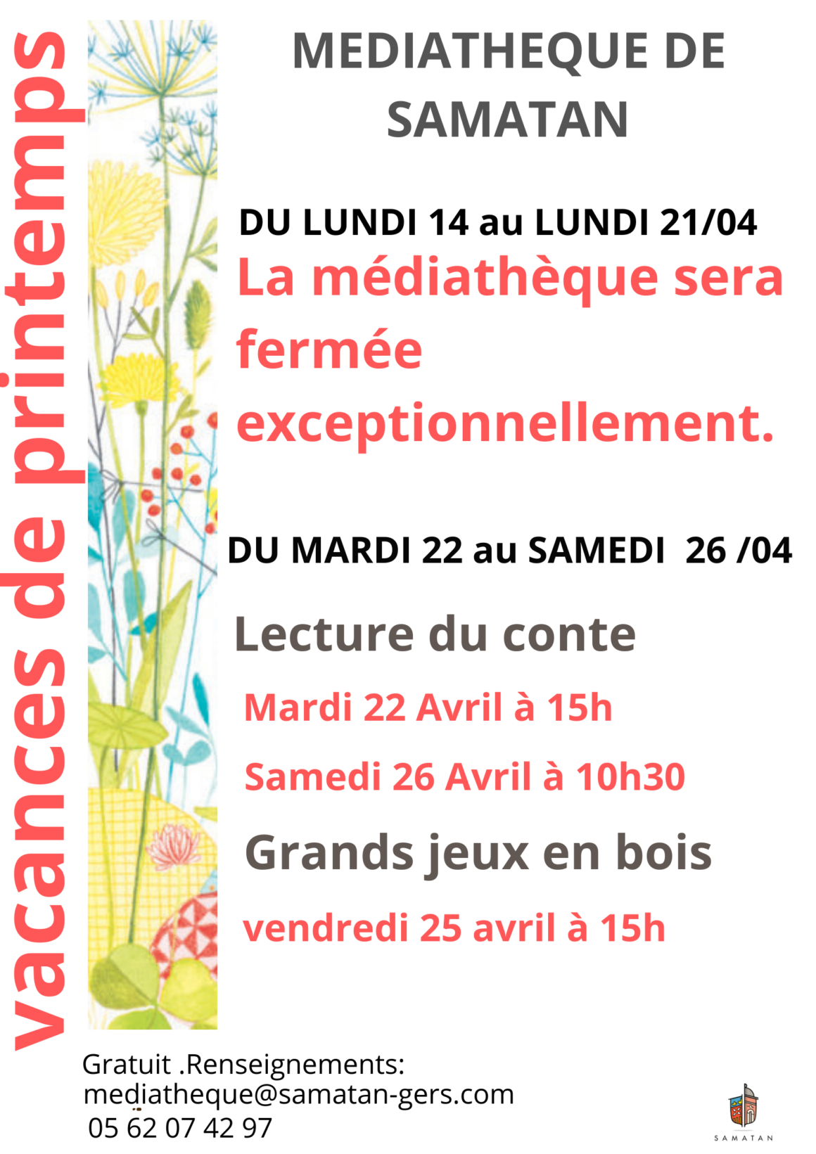 Médiathèque 14-21 avril