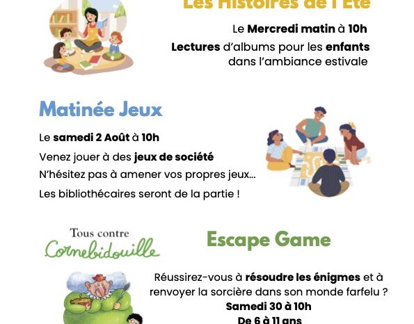 Août à la Médiathèque Affiche v1.0
