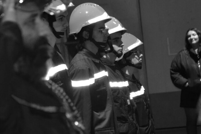 Sainte-barbe7 2026 - Les JSP avec ,au premier plan, Fabien Juanola 